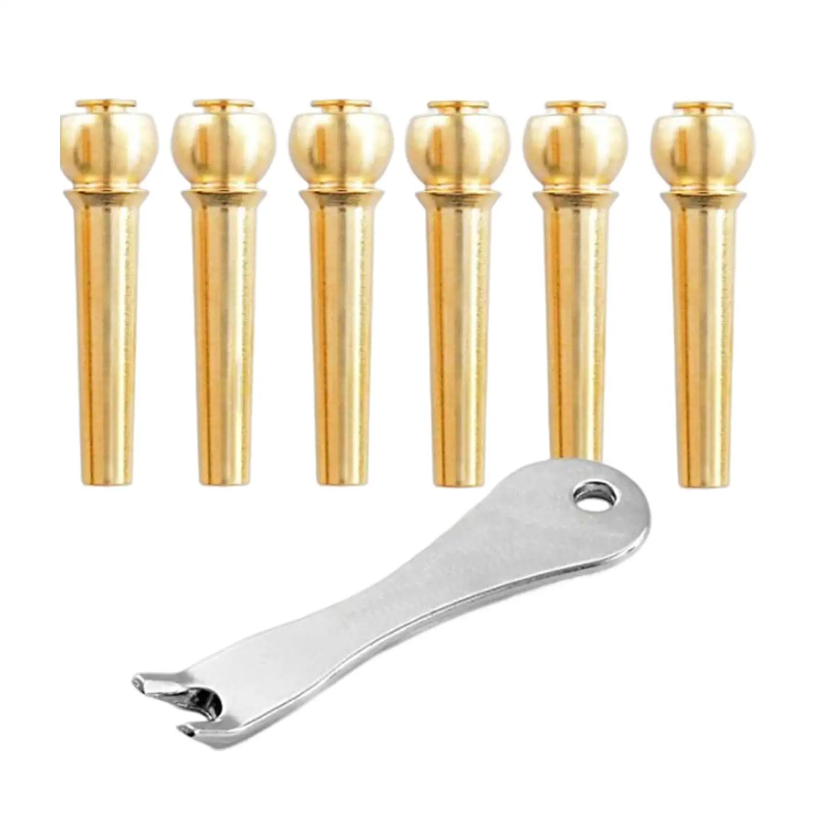 

6 Pieces Brass Bridge Pin Strings Nail Pegs Guitar Replacement