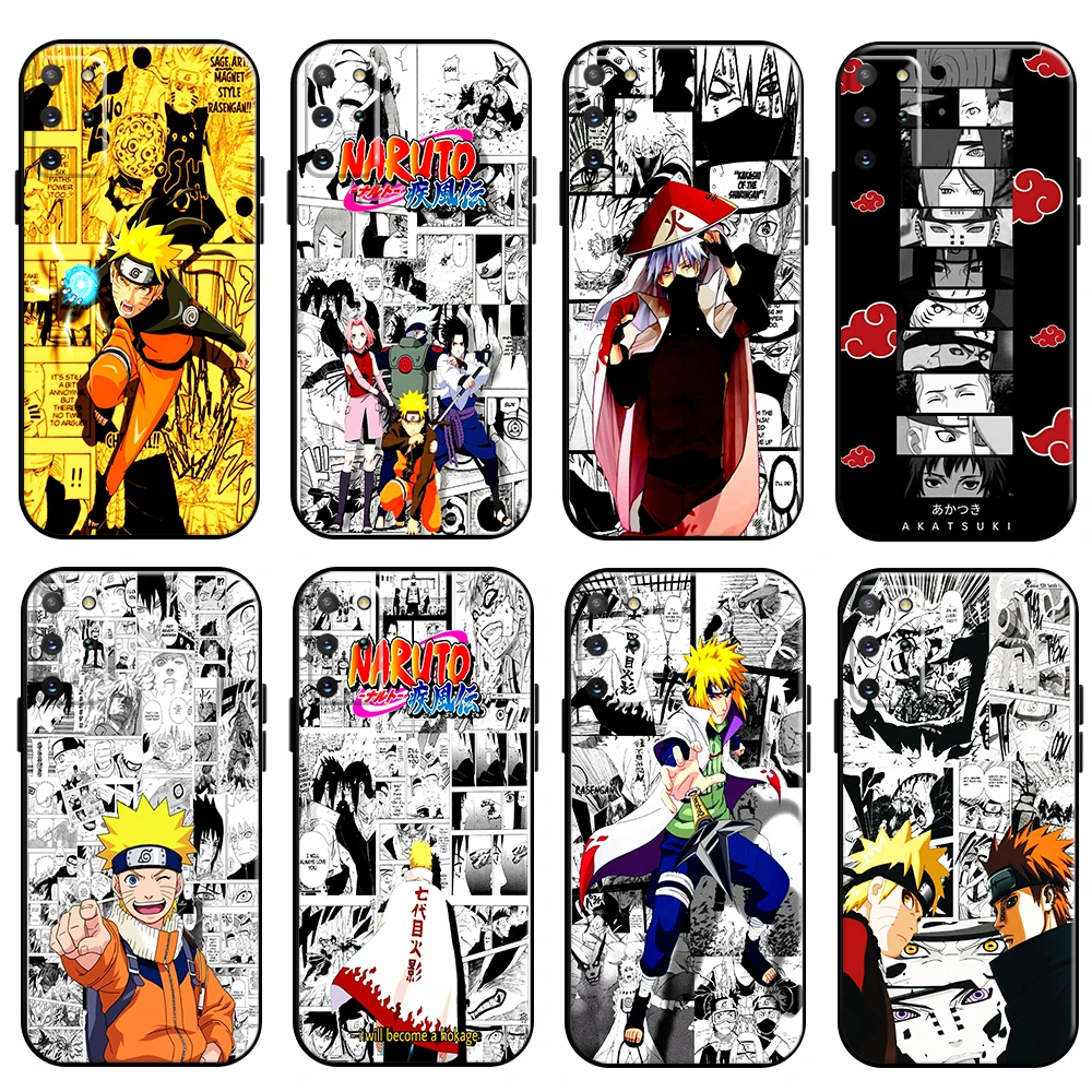 

Naruto Akatsuki Comics Phone Case For Samsung Galaxy S21 S20 Plus Ultra FE 5G Carcasa Silicone Cover Black Soft TPU Back