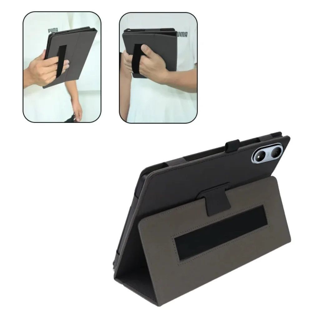 Фото Чехол для Logicom Tab Fold Pro 12, 12-дюймовый ультратонкий чехол из искусственной кожи с функцией складной подставки, держателем для стилуса и петлей для ручки, полная защита из искусственной кожи. №5