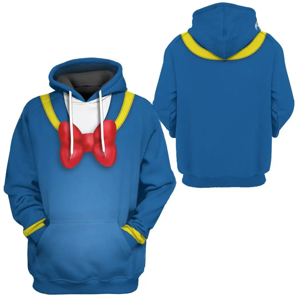 Sweat à capuche Donald Duck imprimé en 3D pour hommes et femmes pull de sport décontracté grand rue printemps automne Wee