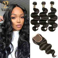 body wave bundles with closure peruvian weaving 100 human hair bundles with closure free part 4x4 hd lace closure for women
