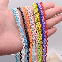 1050pcs width 6mm length 40cm colorful acrylic link chain lobster clasp chains for key glasses chain making jewelry necklace