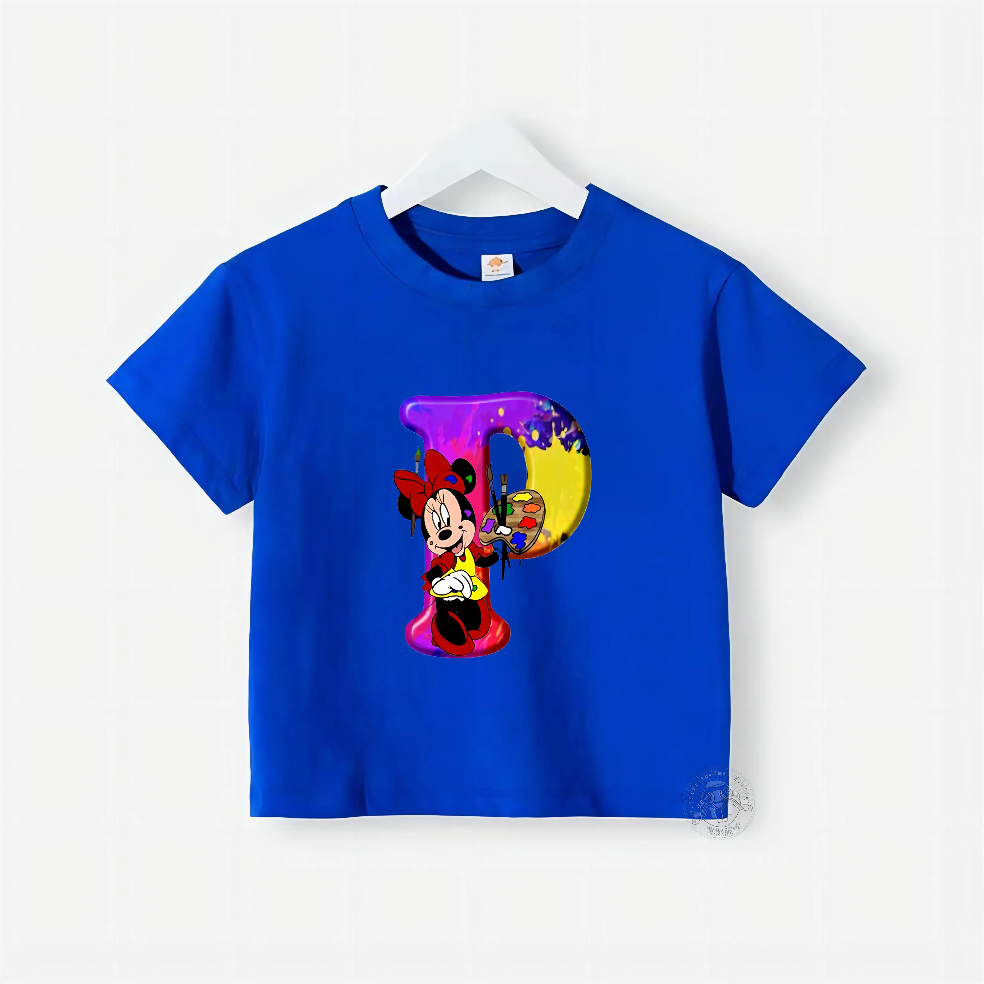 Футболка с коротким рукавом и круглым вырезом для мальчиков девочек из 100% хлопка