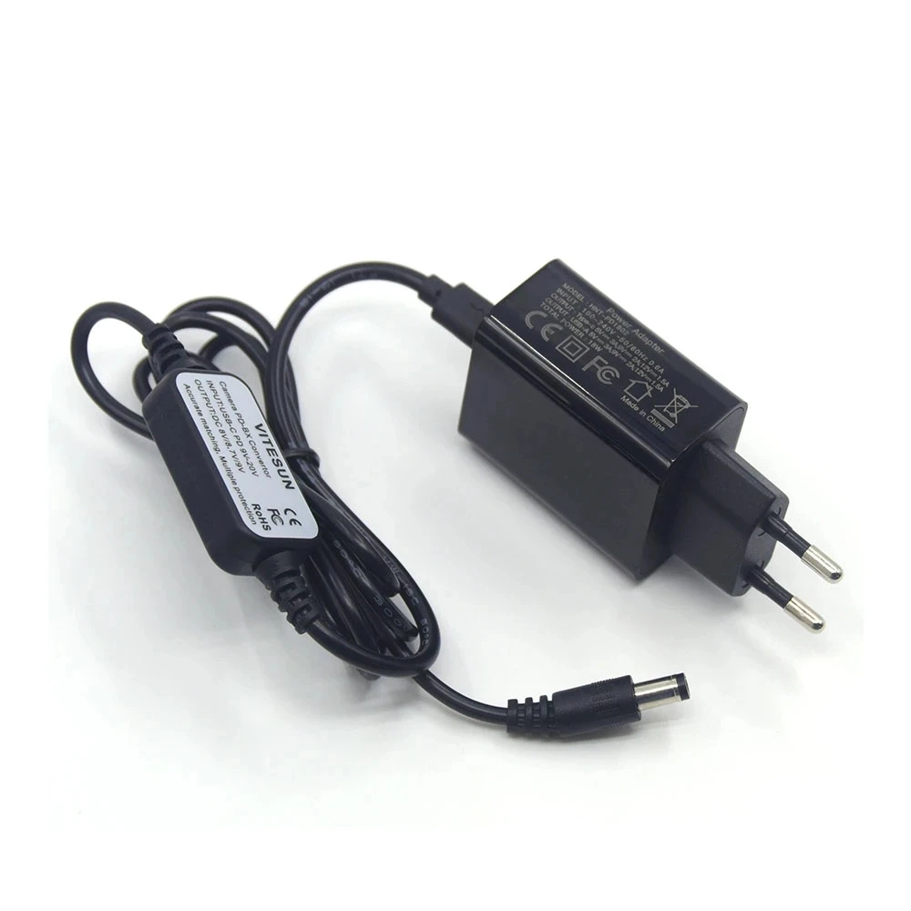 Фото Кабель USB типа C + зарядное устройство PD для аккумулятора PD Power Bank NP-FW50 PW20 DR-E6 LP-E6 DR-400 BP-511 DR-E18 LP-E17 №4