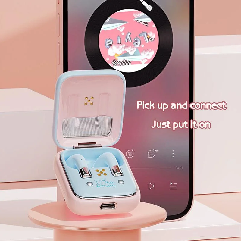 

Kawaii Doraemon Anime Hobby Retro Style Wireless Binaural Stereo Bluetooth Headphones In-Ear Headphones Gift for Girlfriend