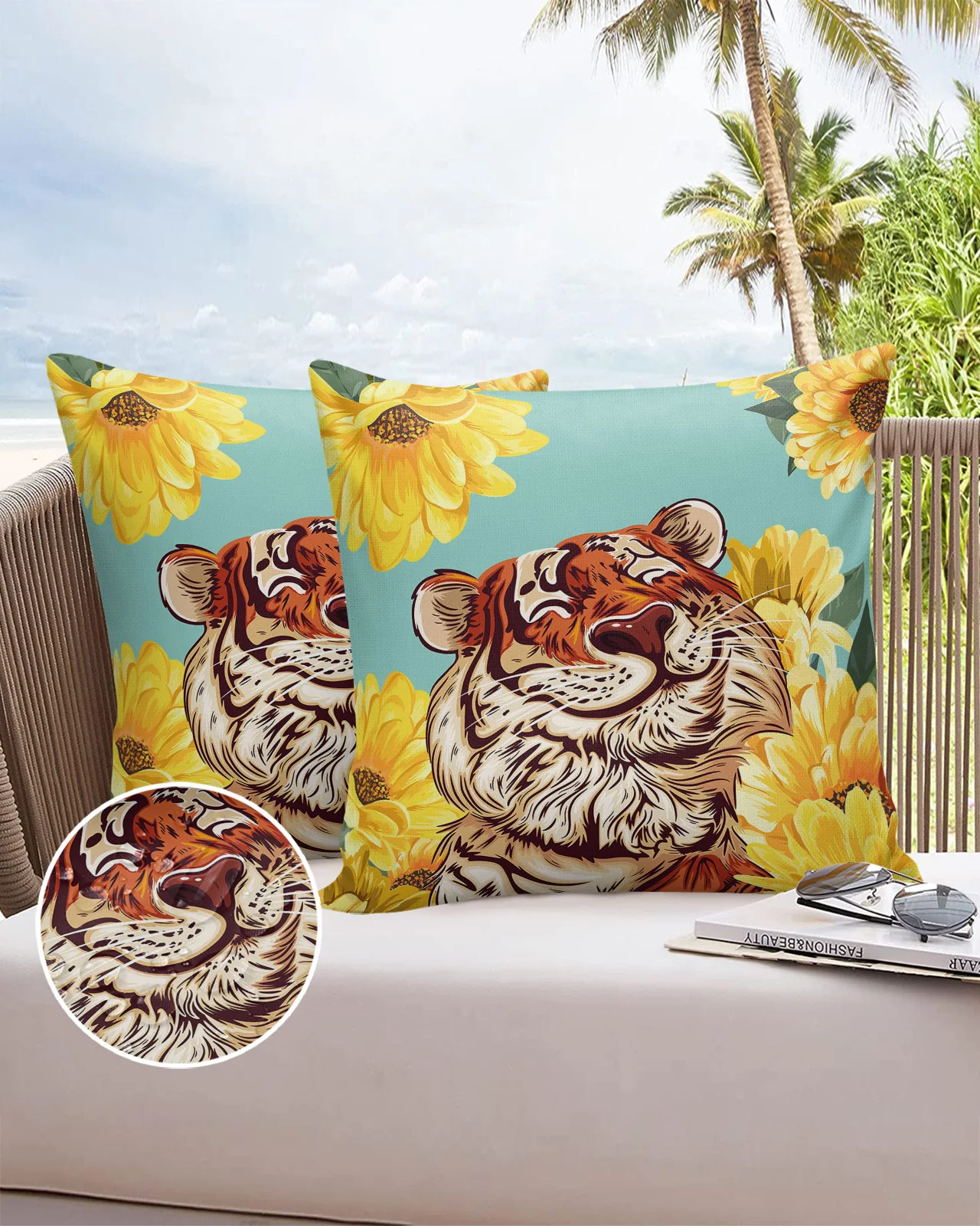 

Маргаритка Подсолнух 2/4 шт., прямоугольные водонепроницаемые наволочки из хлопка и льна