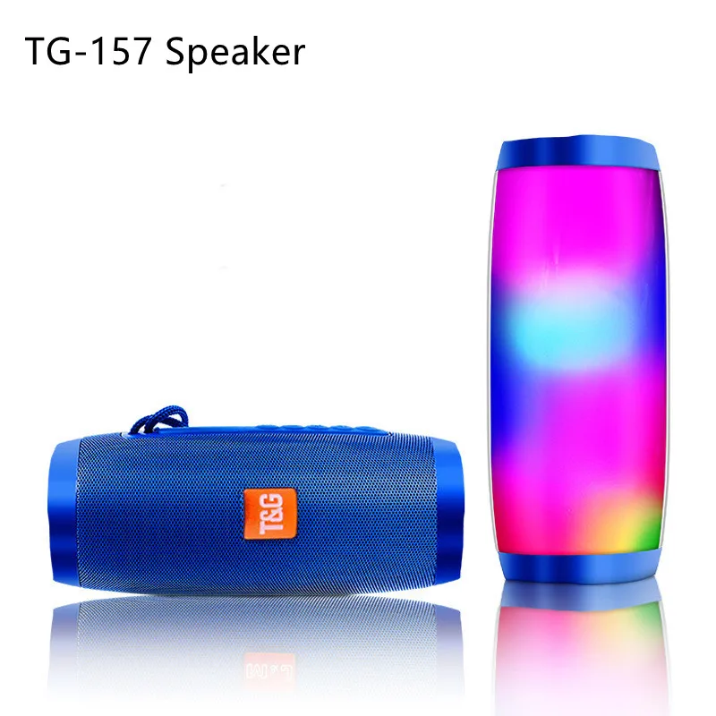 TG157 LED Flashing Light Bluetooth Speaker Portable Speaker Dual Bass Sound Bar Subwoofer Music Player Loudspeaker FM Radio