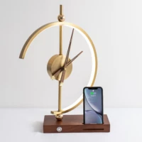 trending products 2022 new arrival smart home lights wireless charging led table lamp modern elegant clock lamp with