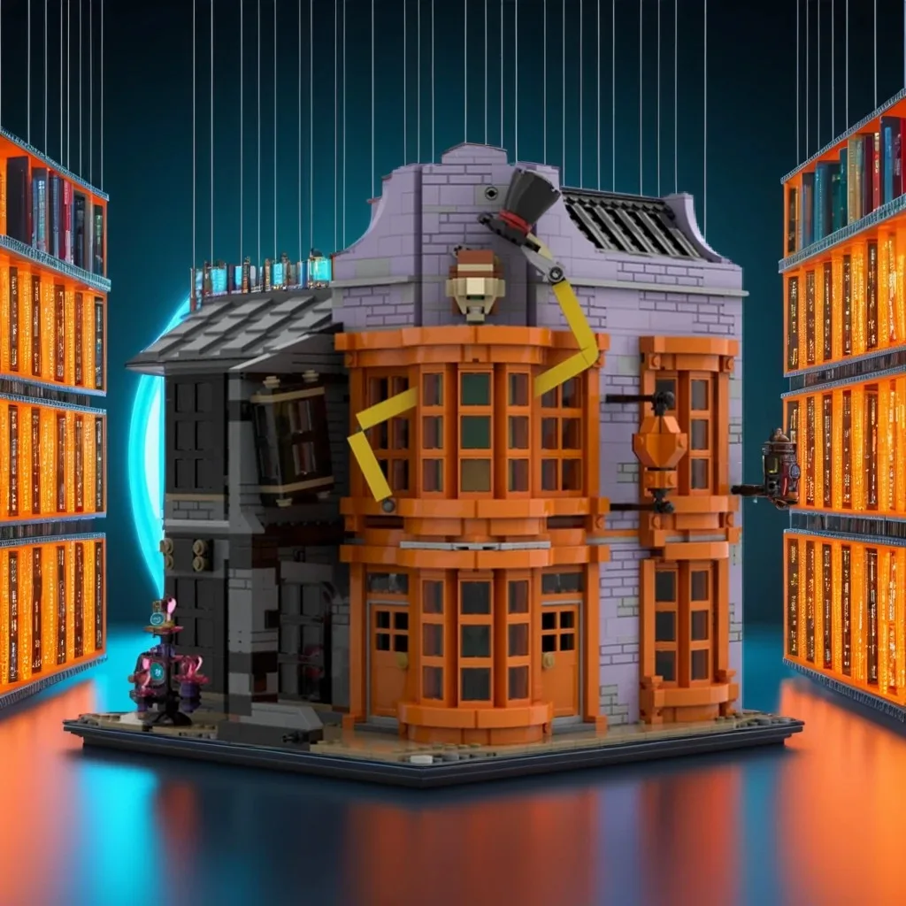 Фото 2258 деталей MOC Модульный конструктор «Визлис» (Wizley's) — модель магазина волшебных товаров, строительные блоки, развивающая игрушка, рождественский подарок, идея для обучения детей, кирпичики №1