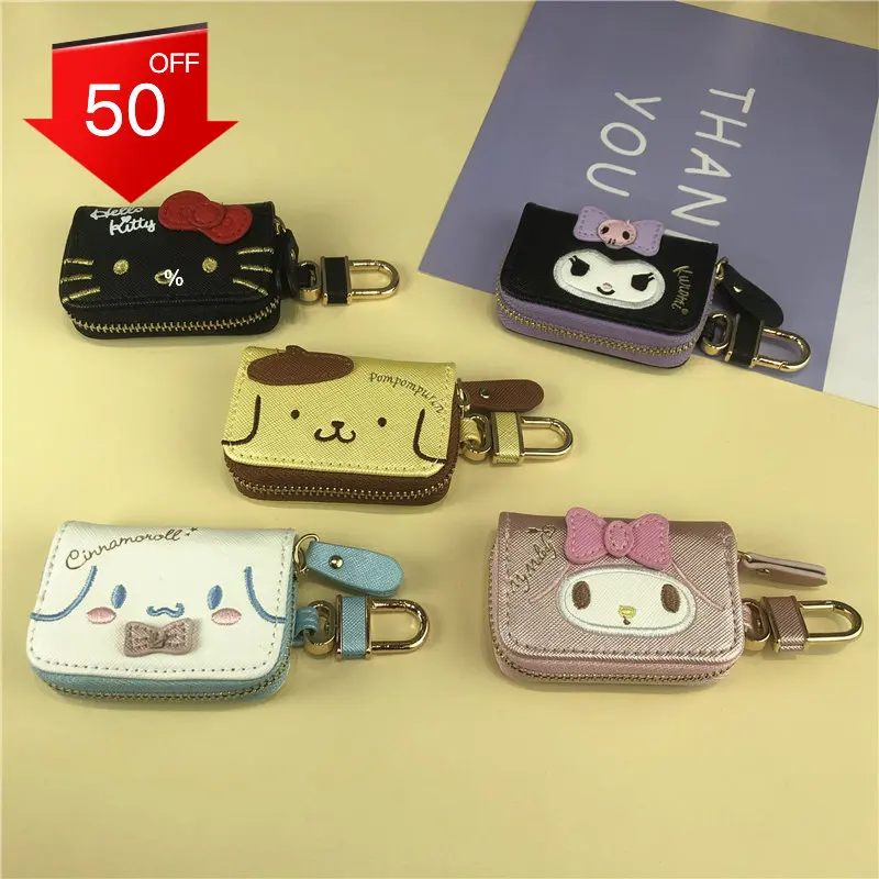 

Hello Kitty Sanrio Key Bag Monedero Bags for Girls Pouch Purse Billeteras Car Key Case Storage Hanging Bag Keychain anime pouch