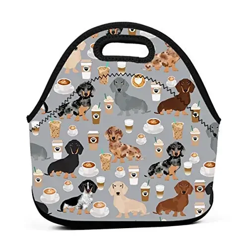 Неопреновая сумка для обеда таксы многоразовая изолированная на молнии коробка