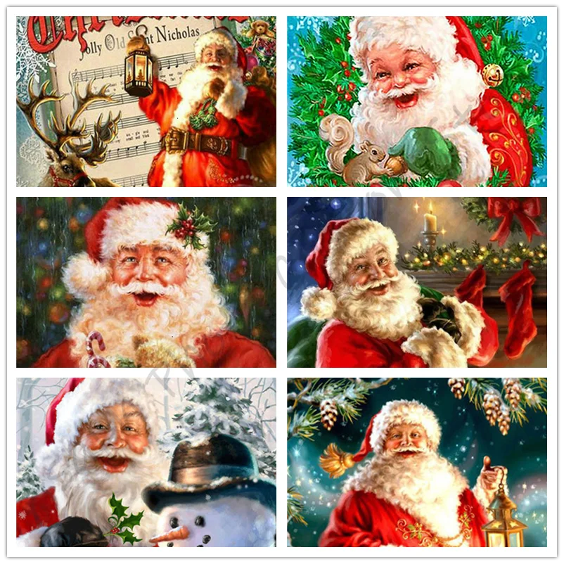 

Santa Claus Christmas 5D Diy Diamond Painting Full Square/round Drill Diamond Embroidery for Kids Room Decoration Christmas Gift