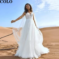 plus size bridal boho wedding dress 2022 with womens dresses organza tulle back button design delicate decals