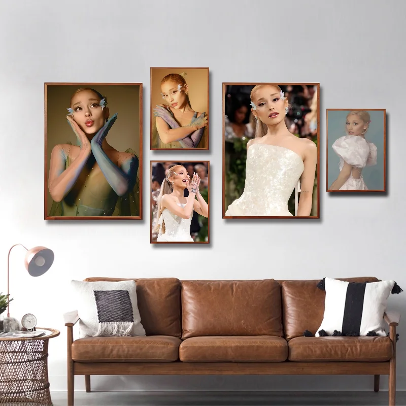 Горячая певица Ариана Гранде плакат самоклеящаяся художественная водостойкая