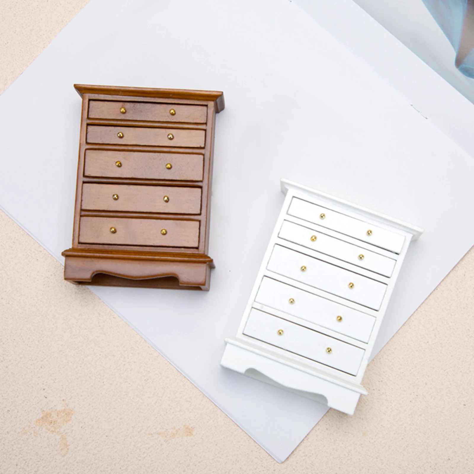 

1/12 ящик для кукольного домика, комод, миниатюрный деревянный стол, Настольная мебель, украшения, мебель для кукольного дома, Декор, модель «сделай сам», игрушечные аксессуары