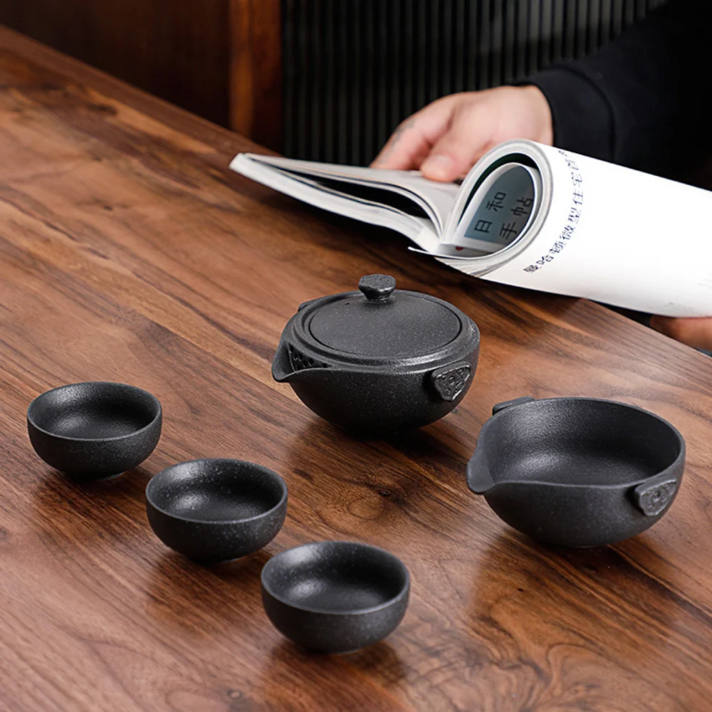 

Китайский чай кунг-фу с 3 чашками, стандартные керамические чайные горшки, фарфоровые портативные дорожные чайные принадлежности Gaiwan, подар...