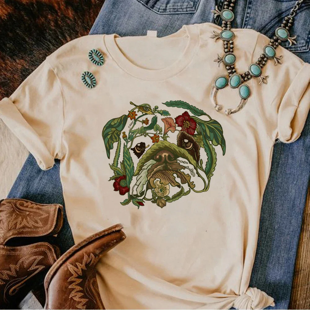 

Футболка Bulldog, Женская забавная футболка, женская одежда Манга