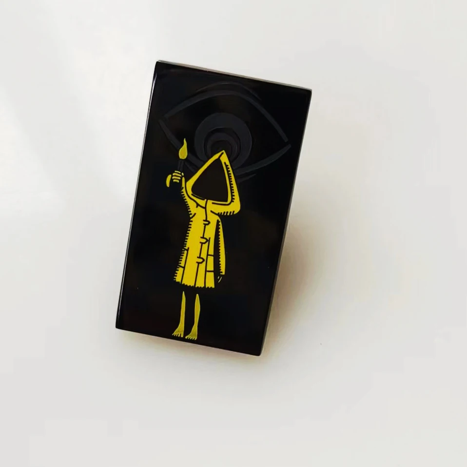 

Yellow Raincoat Brooch Enamel Girl Little Six Pin Horror Adventure Game Hunger Badge Accessories Gift