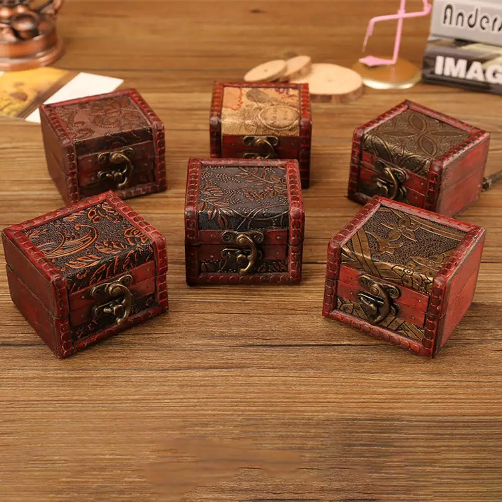 

Necklace Organizer Excellent Handmade Rectangular Wide Applications Retro Storage Box for Home