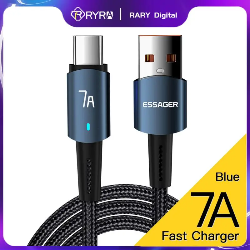 

USB-кабель RYRA 7A Type C для Realme Oneplus OPPO, 100 Вт, быстрая зарядка, USB Type C, шнур для передачи данных для Huawei P30 P40 Pro Samsung