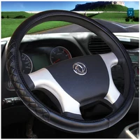 pu leather truck bus car steering wheel cover diameters for 36 38 40 42 45 47 50cm 7 sizes to choose carbon fiber black dynamic
