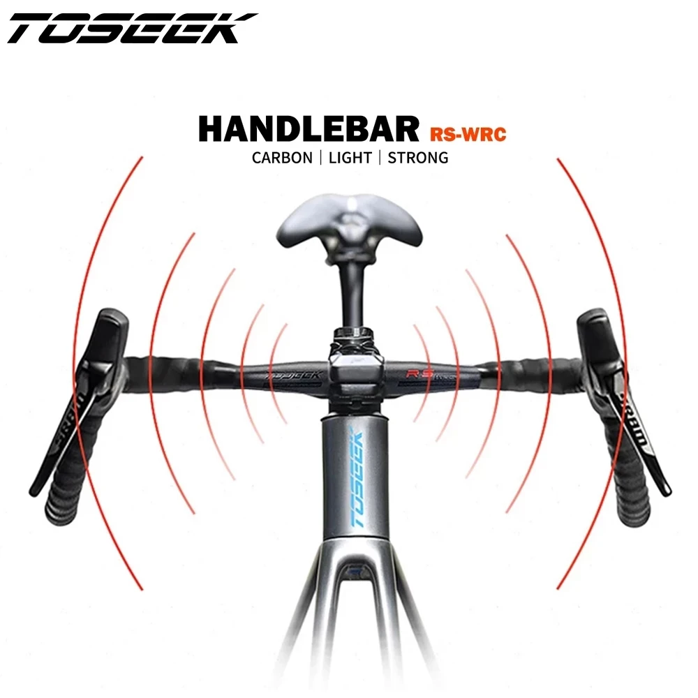 TOSEEK New Gravel Bike Handlebar Full Carbon Exotropism Handle Bar 31.8mm Cyclocross Road Bike Handlebars 400-440mm Matte Black