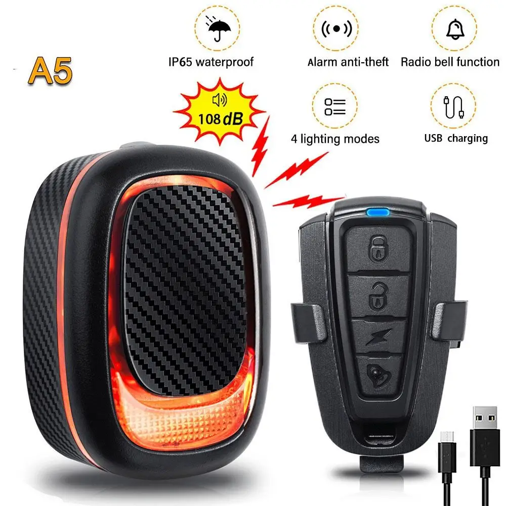 

Аксессуары для езды на велосипеде, задний фонарь с красным лучом, водонепроницаемость IP65, задний фонарь для велосипеда, сигнализация вибрации, задний фонарь для велосипеда