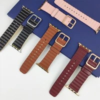 siliconeleather strap for apple watch series 7 6 5 4 3 se adjustable color sport watchband for iwatch 45 41 44 40 42mm bracelet