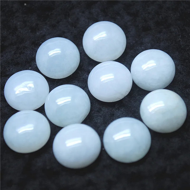 

4PCS Nature Burmese Jade Cabochons Round Shape 8MM 10MM 12MM 16MM From Myanmar Good Quality Beads Cabs Free Shippings