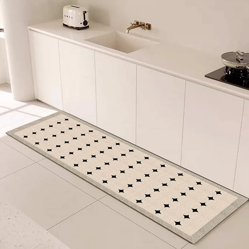 Кухонный ковер в клетку водонепроницаемый маслостойкий напольный коврик из ПВХ