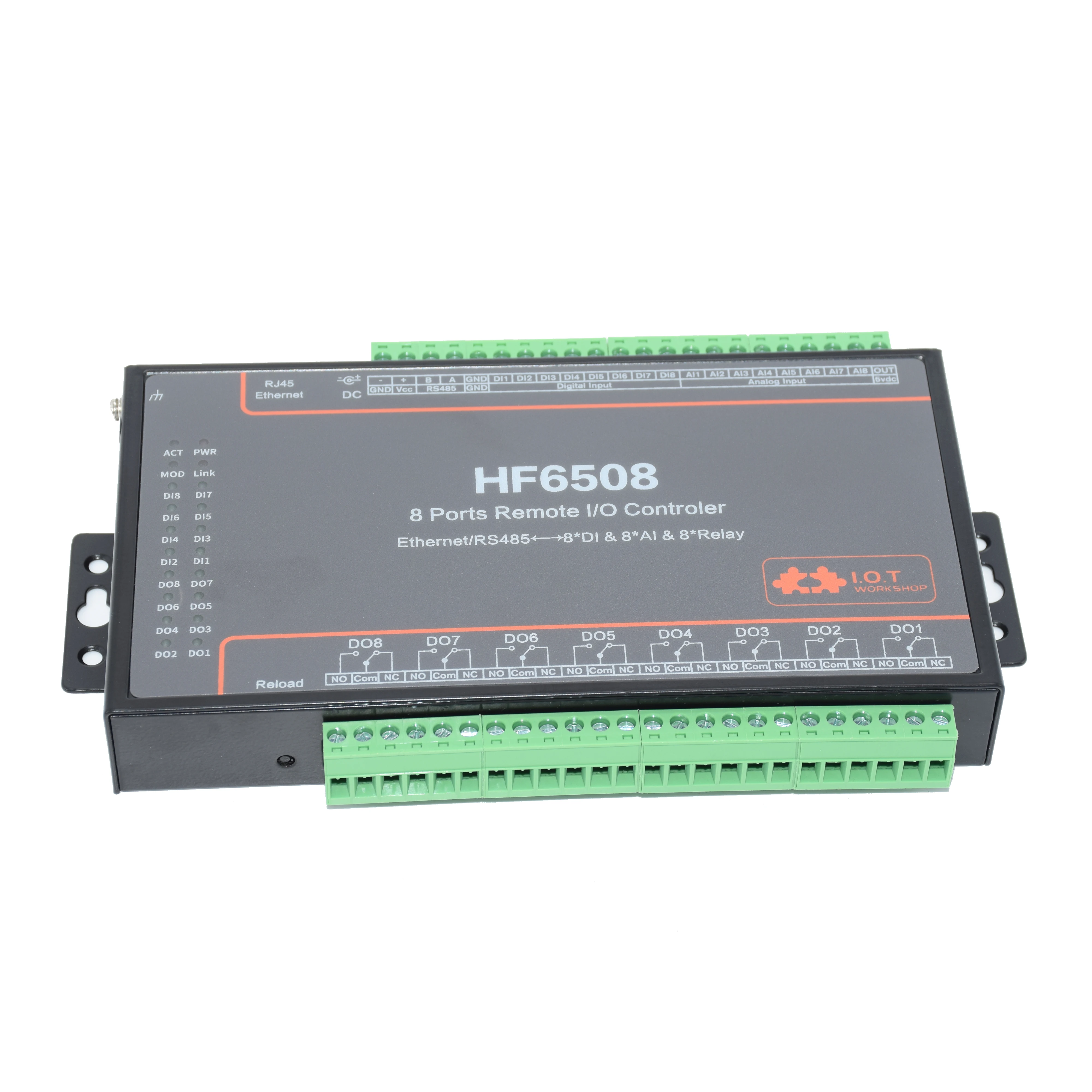 HF6508 8 способ Remote I/O контроллер переключателя 8Ch сети реле 8DI AI цифровой аналоговый