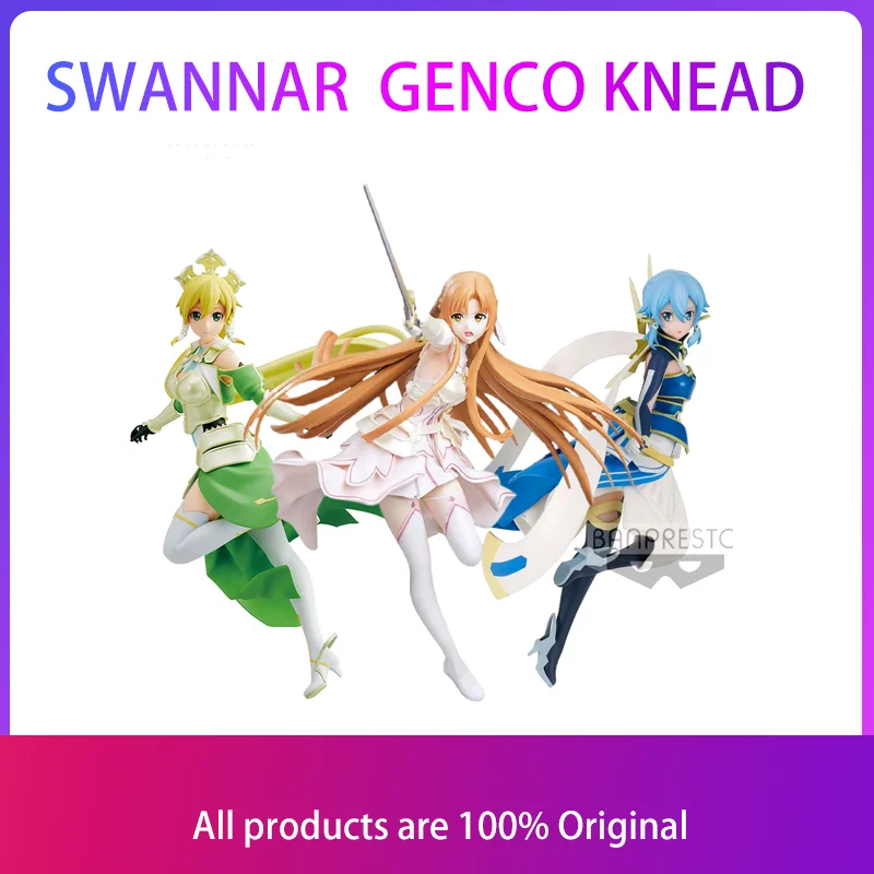 

SWANNAR Original Banpresto Sword GENCO Knead Alicization SAO Goddess Stacia Asuna Terraria Leafa Solus Sinon Action Figure