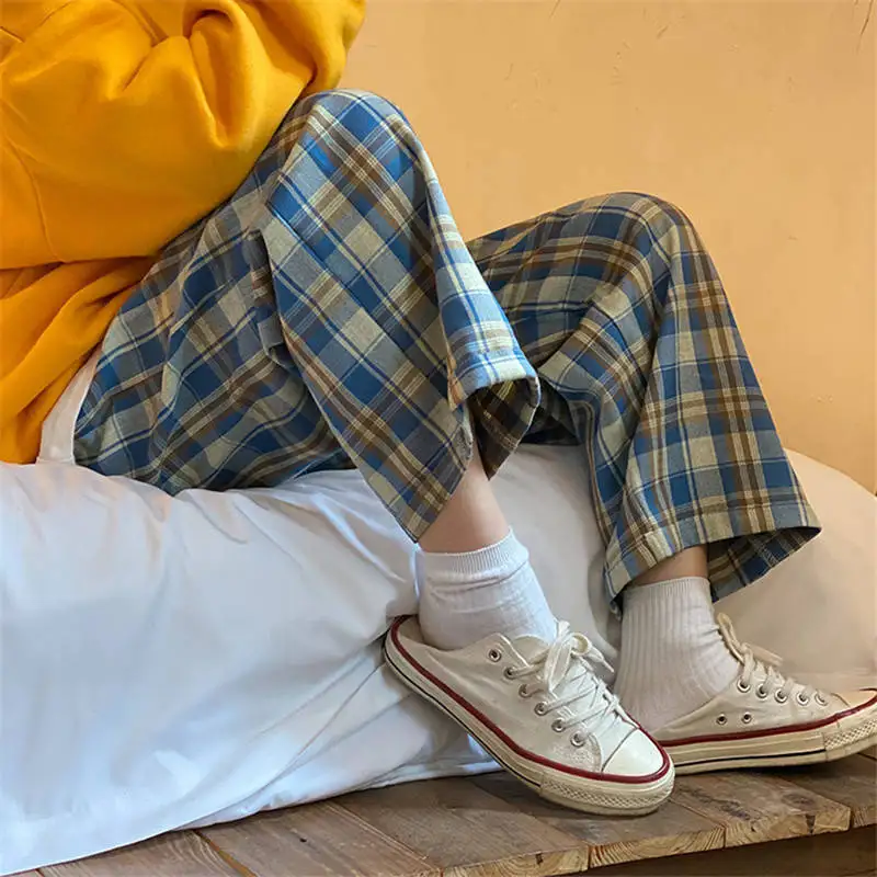 

For Plaid Hip-hop S-3XL Casual Pants Harajuku Trousers Pants Male/female Summer Straight Men