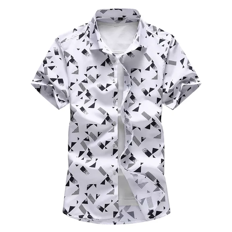 Рубашка мужская с принтом, повседневная с коротким рукавом, брендовая одежда, размеры 5XL 6XL 7XL, лето 2022