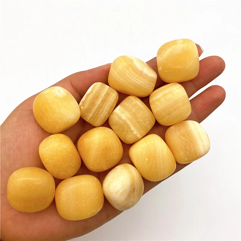 

Beautiful 100g Natural Yellow Jade Topaz Calcite Tumbled Stone Crystal Healing Polished Gravel Irregular Stone Quartz Crystals