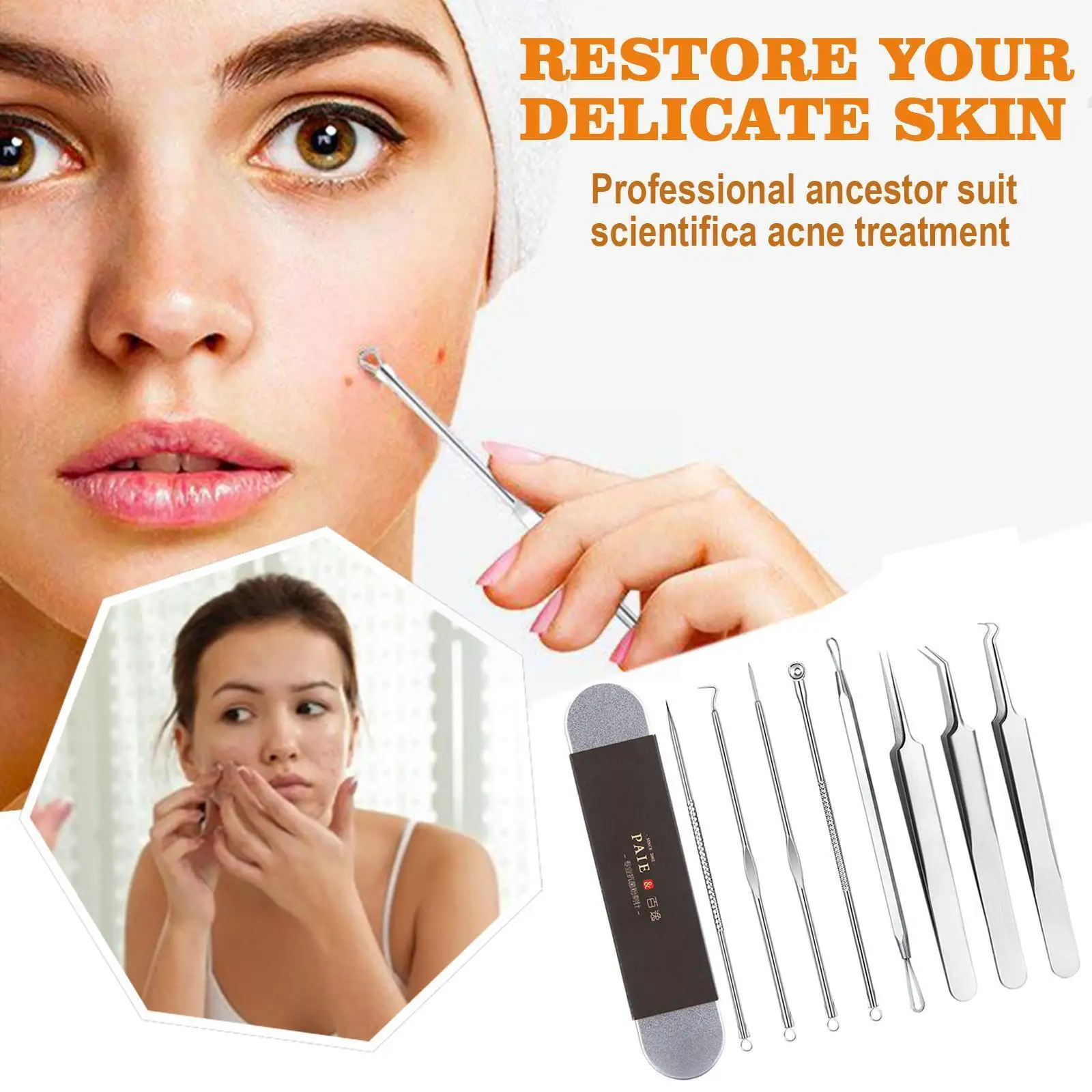 

5/8Pcs Blackhead Removal Needles Black Dots Cleaner Steel Acne Spot Face Care Extractor Treatment Tool Clean Needle J8T4