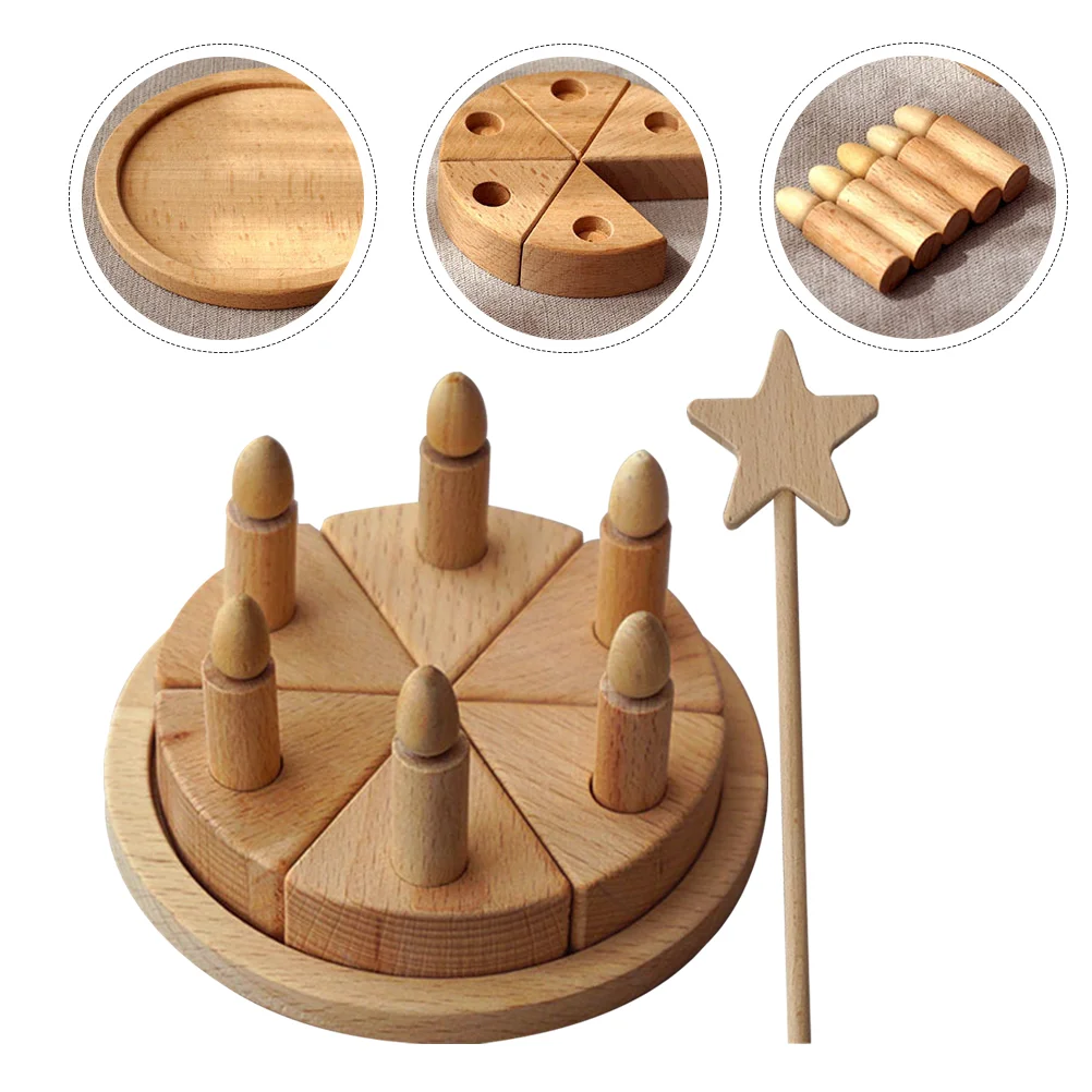 

Cakeplay Wooden Birthdaykids Party Pretendplayset Kitchen Set Cutting Wood Fairy Gift Montessori Accessories Wand Toddlers