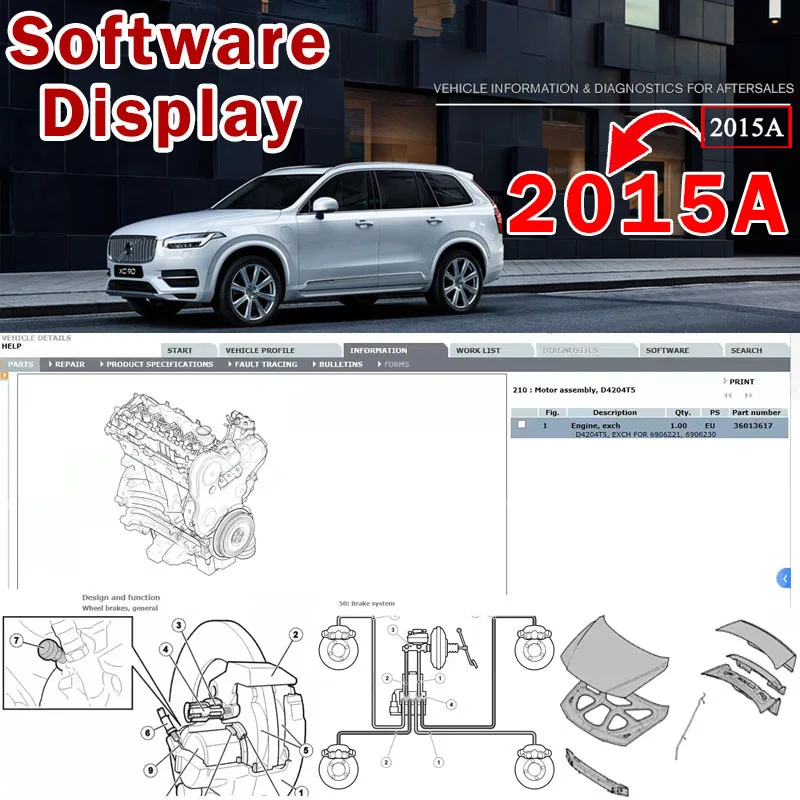 Фото Лучшая цена V160 Pro для Volvo 2014D 2015A Автомобильный диагностический инструмент OBD2 Till Year 2016 для двигателя, передачи мощности, тормозного рулевого управления.. №4