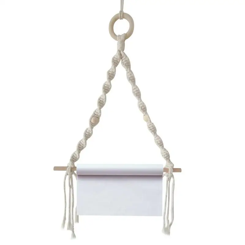 

Nordic Style Toilet Paper Holder Wooden Toilet Paper Stick Bathroom Wall Hanging Shelf Simple Towel Roll Shelf Accessories