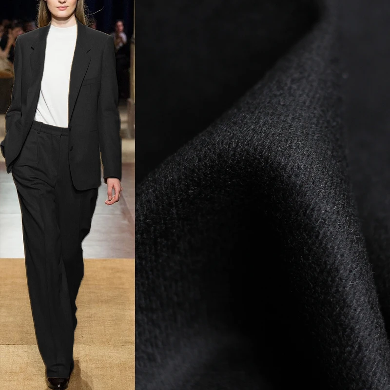 

Red Raspberry black twill woolen wool fabrics Garment Materials autumn women’s suits overcoat DIY sewing cloth Freeshipping