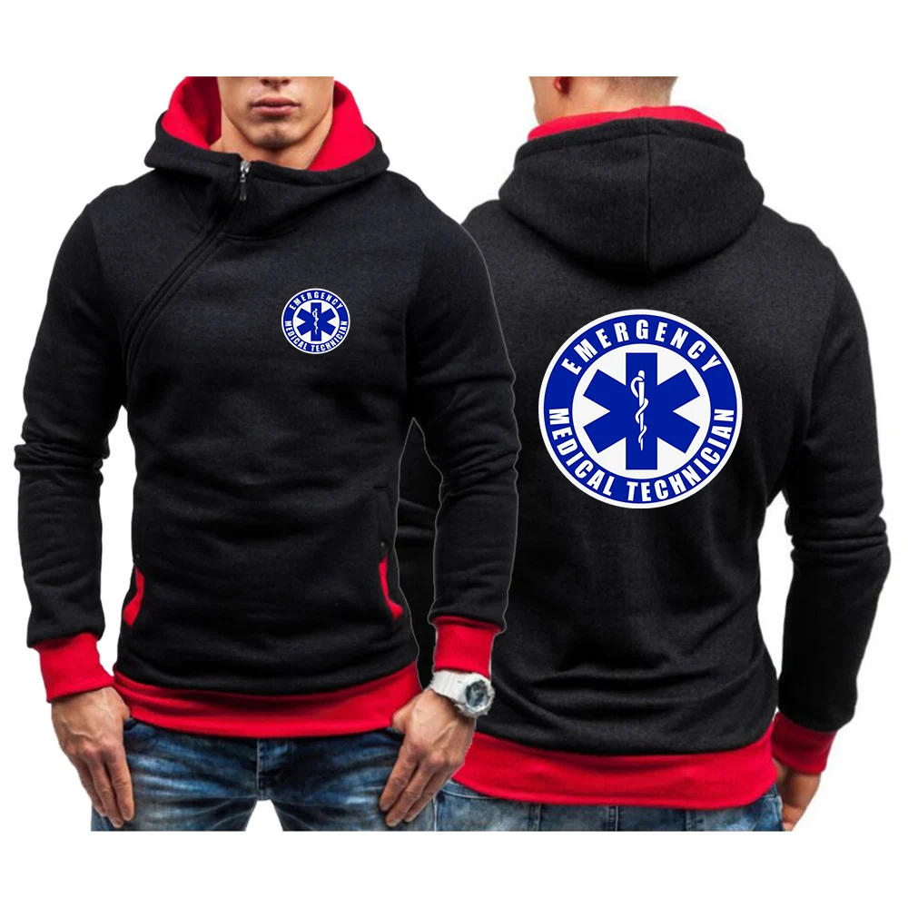 

Мужские Новые повседневные толстовки с капюшоном EMT, экстренная скорой помощи, 2022, свитшоты с длинным рукавом и Диагональной молнией, пуловер, свитшоты, топы