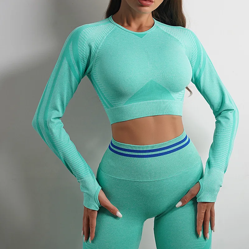 Fitness Women Sport Set Yoga Long Sleeve Top and Leggings Shorts Suit for Women Outfit Gym Tights Workout Sportswear Yoga Set
