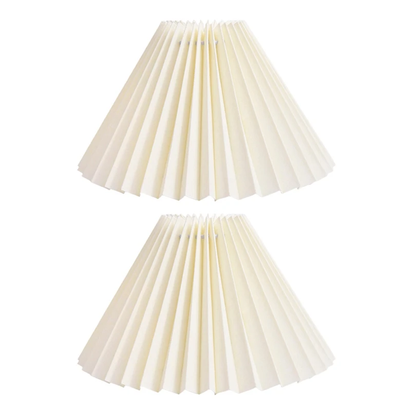 

2X Pleats Lampshade Table Lamp Standing Lamps Japanese Style Pleated Lampshade Creative Desk Lamp Shade Bedroom Lamps -B