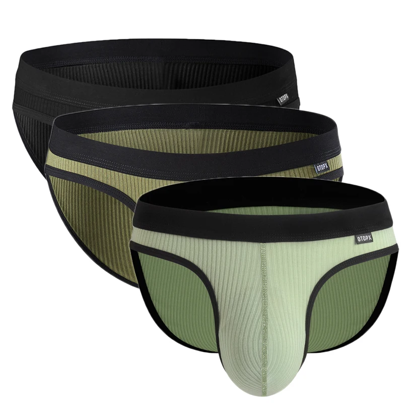 3PCS/Set Men Sexy Underwear U Bulge Big Pouch Briefs Mens Mid Waist Breathable Soft Underpants Top Quality Panties Cuecas Hombre