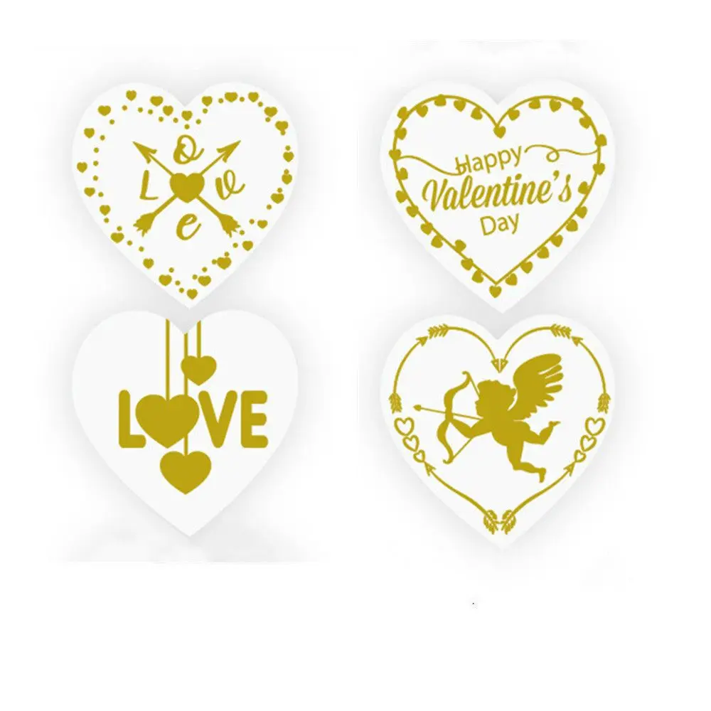 

Wedding Decor Envelope Packaging Transparent Sticky Note Adhesive Label Heart-shaped Sticker Love Sticker Seal Sticker