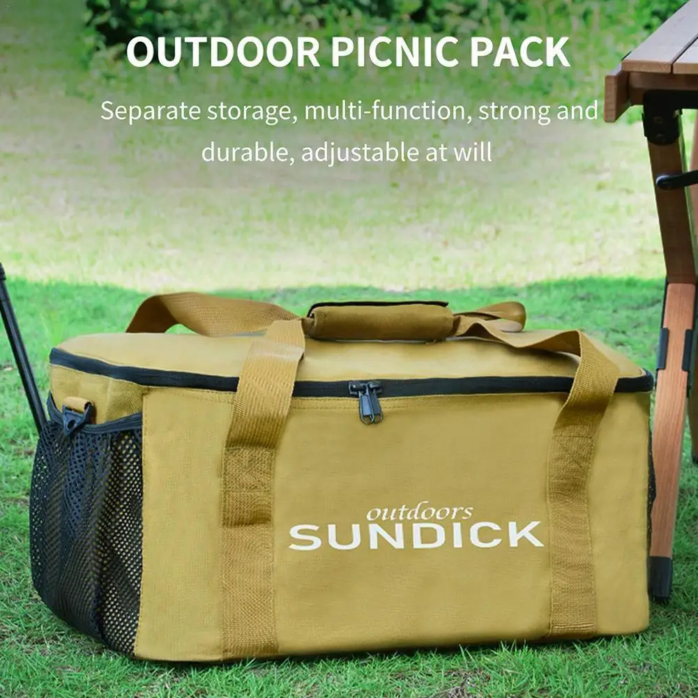 

Сумка для пикника на открытом воздухе, ручная водонепроницаемая, с защитой от протечек, прочная сумка для путешествий, кемпинга, пикника, барбекю, Сетчатая Сумка для обеда, W7l6