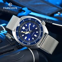 parnsrpe big abalone automatic mechanical mens watch japannh35movement aseptic dial sapphire glass date indicator divers watch