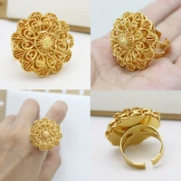 gold color free size ring for womenteenagermiddle east dubai wedding jewelry ethiopian african party gift