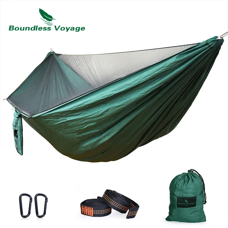 Boundless Voyage Camping Hammock with Tree Straps & Carabiners Outdoor Hanging Bed Swing Backyard Garden Hammock Anti Mosquitoes