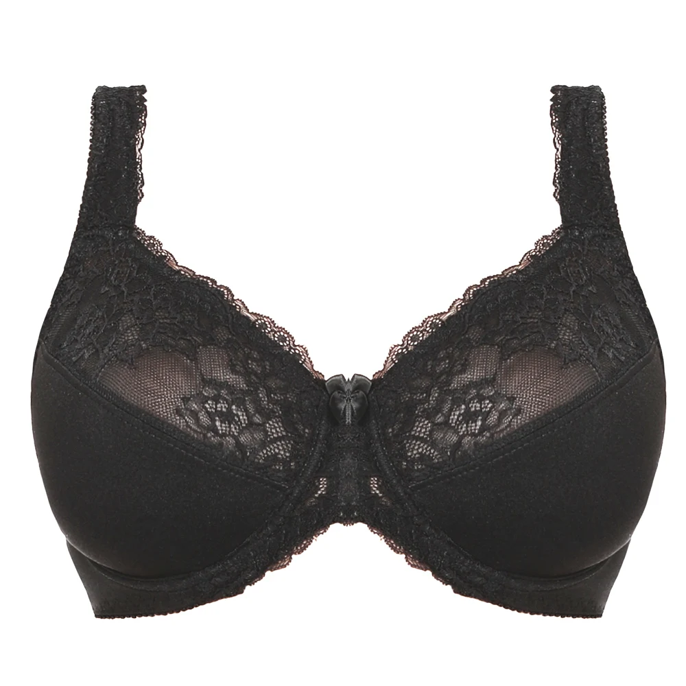 Women Bra Plus Size Bras For Women Lace Embroidery Lingerie Gather Underwire Bras Perspective Bralette C D E F G H I Cup
